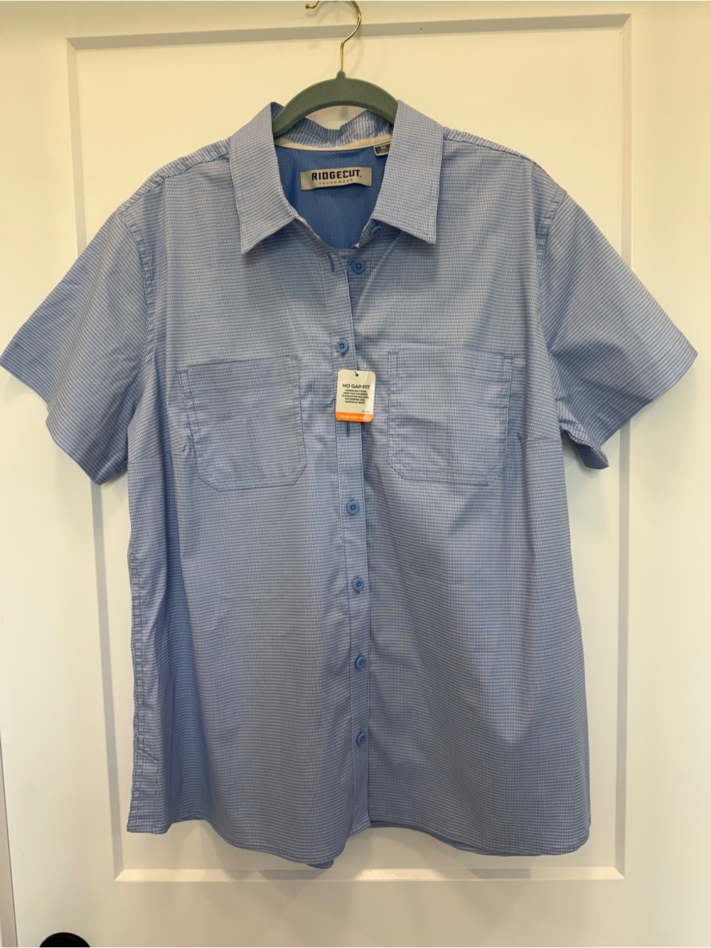 Ridgecut Men’s Blue Short-Sleeve Casual Button-Down Shirt